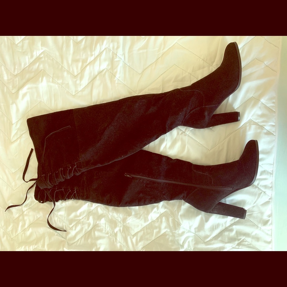 Thigh high black boots